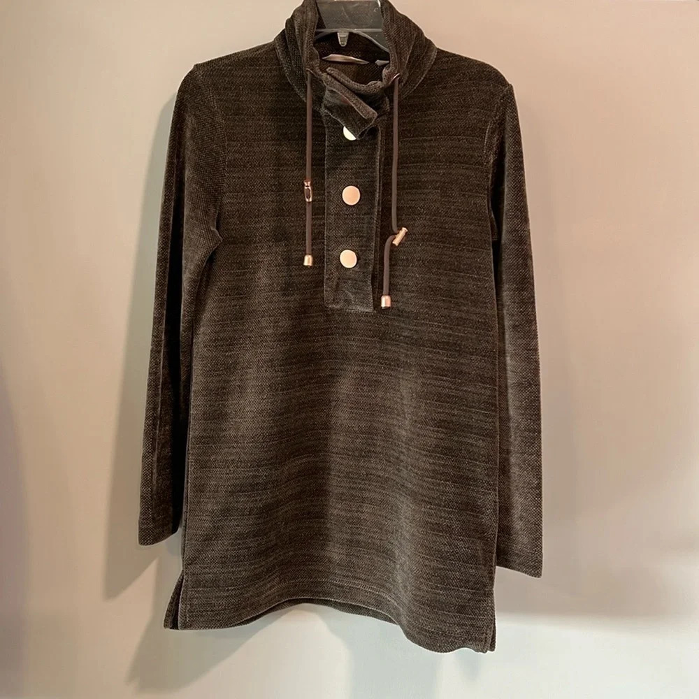 Soft Surroundings - XS, brown and rose gold chenille pull over